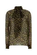 Saint Laurent 프린트 실크 블라우스
