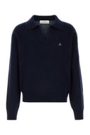 Vivienne Westwood Navy Blue Wool Blend Polo Shirt