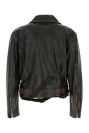 Dsquared mørkebrun skinnjakke