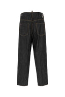 Dsquared Black Stretch Denim Loose Wide Leg Jeans