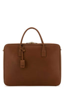 Saint Laurent Caramel Leather Briefcase