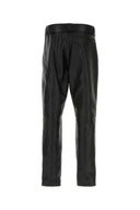 Pantalón de cuero negro Saint Laurent