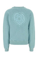 Kenzo Melange Light Blue Cotton Sweatshirt