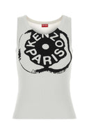 Kenzo White Stretch Tank Top