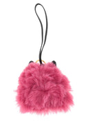 Mcm Pink Leather And Fur Key Ring