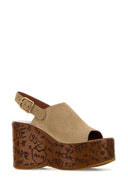 Chloe Beige Suede Maxime Wedges