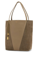 Chloe Dove Grey Leather And Suede Chloã¨ Spin Shopping Bag