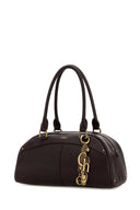 Chloe Plum Leather Bowling Handbag