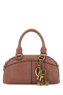 Chloe Antiqued Pink Leather Bowling Handbag
