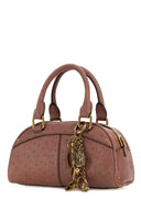 Chloe Antiqued Pink Leather Bowling Handbag