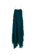 Chloe Teal Green Muslin Long Dress