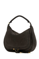 Chloe Charcoal Suede Marcie Shoulder Bag