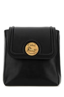 Chloe Black Leather Horse Medal Backpack