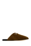 Gucci Camel Tøfler i semsket skinn