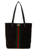 Czarna zamszowa torba na zakupy Gucci Ophidia