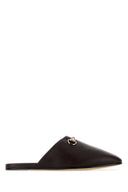 Gucci Dark Brown Nappa Leather Slippers