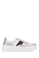 Dwukolorowe skórzane trampki Gucci