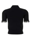 Alexander Mcqueen Poloskjorte i svart viskoseblanding