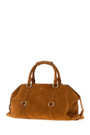 Alexander Mcqueen Caramel Suede Medium Farringdon veske