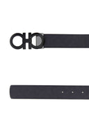 Salvatore Ferragamo Midnight Blue Leather Reversible Belt