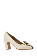 Salvatore Ferragamo Ivory Leather Oxide 70 Pumps