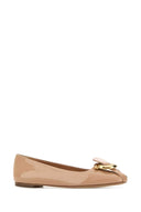Salvatore Ferragamo Skin Pink Leather Oxide Ballerinas