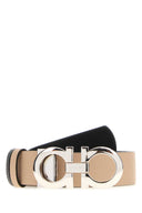 Salvatore Ferragamo Sand Leather Reversible Belt
