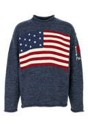 Polo Ralph Lauren Melange Blue Cotton Oversize Sweater