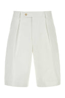 Boss White Cotton Bermuda Shorts