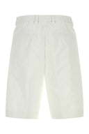 Boss White Cotton Bermuda Shorts