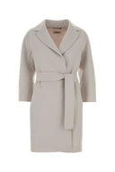 S Maxmara Chalk Wool Arona Coat