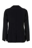 S Maxmara Black Stretch Wool Fiore Blazer