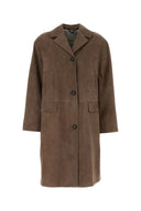 S Maxmara Dove Grey Suede Ortensia Coat