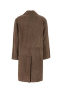 S Maxmara Dove Grey Suede Ortensia Coat