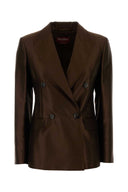 Mm Studio Chocolate Taffeta Peccati Blazer