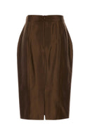 Mm Studio Chocolate Cotton Blend Egoista Skirt
