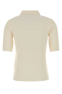 Mm Studio Ivory Viscose Blend Oscuri Polo Shirt