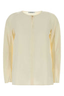 Max Mara Ivory Stretch Silk Mitico Blouse