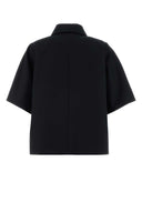 Max Mara Navy Blue Cotton Paggio Cape