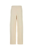 Max Mara Ivory Cotton Blend Wide Leg Dente Pant