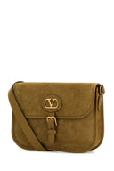 Valentino Garavani Beige Suede Antibes Crossbody Bag