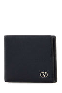 Valentino Garavani Midnight Blue Leather V Logo Signature Wallet