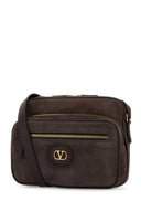 Valentino Garavani Dark Brown Suede Antibes Crossbody Bag