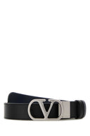 Valentino Garavani Black Reversible Leather Belt