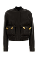 Salvatore Ferragamo Dark Brown Leather Bomber Jacket