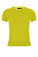 Polo Ralph Lauren Flo Yellow Stretch Cotton Blend Sweater