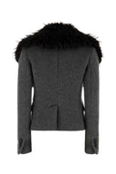 Dsquared Grey Mohair And Wool Uptown Twiggy Blazer