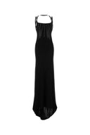 Dsquared svart krep lang kjole