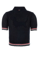 Thom Browne 午夜蓝色钩针开衫