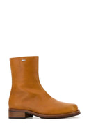 Our Legacy Orange Leather Camion Ankle Boots